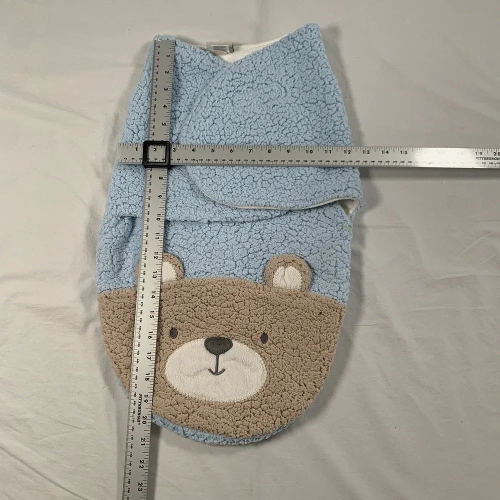CHICK PEA Size 3-6 Months Baby Swaddle Blanket Cozy‎ Fleece Nursery Bear Papoose
